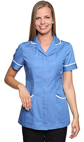 Mirabella Health & Beauty Women's Nightingale Healthcare Tunic Uniform Hospital Blue-White 20 UK