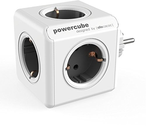 Allocacoc 1100GY/DEORPC PowerCube Original - Regleta de 5 tomas de corriente, Color Gris, 250 V, Oscuro