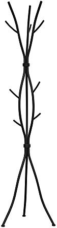 Monarch Specialties Coat Rack - Coat Tree with 8 Hooks, Hammered Metal 74 H (Black)