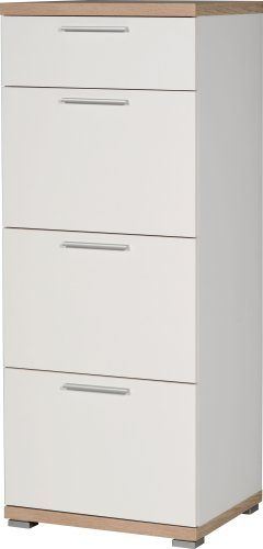 Germania 3203-178 Kommode GW-Top in Weiß/Absetzung Sonoma-Eiche-Nachbildung, 48 x 120 x 40 cm (BxHxT)