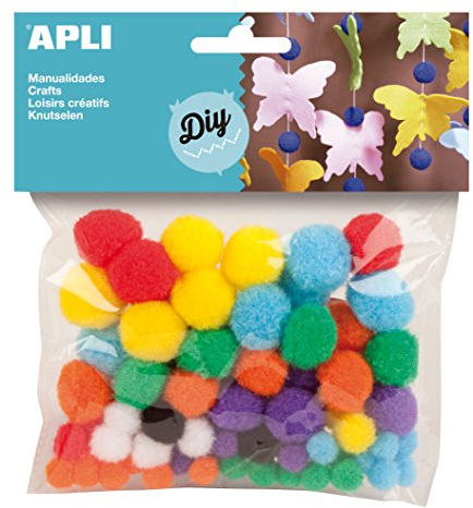 APLI- Pompon per Artigianato, Colori Assortiti, 13061