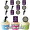 AK Giftshop Darts Player Dartboard Keep Calm and Let's Play Darts Mix - 12 EDIBLE WAFER CAKE TOPPERS STAND UP STANDUPS