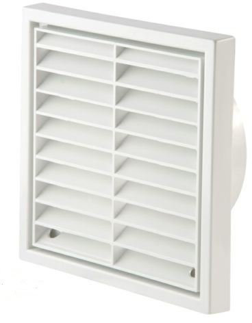 Extractor Fan Wall White Fixed Louvre Grill Grille Ventilation 4 100mm 1151 (4 100mm)
