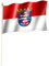Stockflagge/Stockfahne HESSEN Flagge/Fahne ca. 30 x 45 cm mit ca. 60cm Stab/Stock