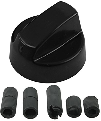 Spares2go Pomo de control para horno Zanussi y placa (+ adaptadores, negro)