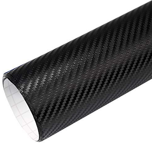 Rapid Teck® 5,26€/m Premium 3D Carbon Schwarz - 50cm x 1,52m - Blasenfrei mit Luftkanälen - Auto Folierung - Car Wrapping Folie - Schwarze Folie Auto
