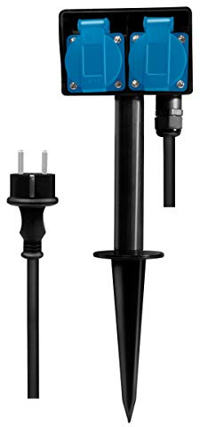 LogiLink LPS214 Outdoor Stromverteiler mit 2 Schutzkontakt Steckdosen weiß