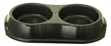 Whitefurze Medium Double Plastic Dog Cat Rabbit Animal Pet Strong Food/Watter Bowl