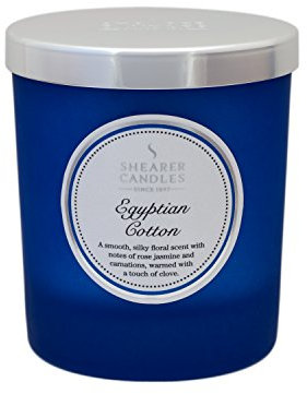Shearer Candles Ägyptische Baumwolle Duftkerze Jar Kerze mit Silber Deckel – Blau