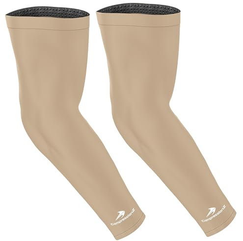 Manchons de compression – Manchons de compression pour hommes, femmes et jeunes – Meilleure protection contre le lymphœdème, le soleil UV – Coudières pour football, baseball, course, volley-ball et