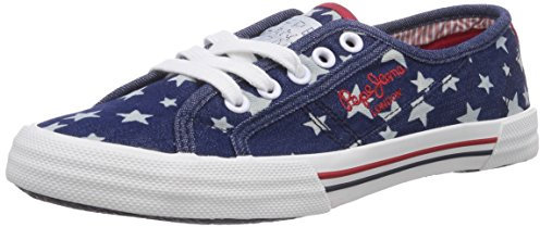 Pepe Jeans London ABERLADY JEANS STAR, Damen Sneakers, Blau (532SOHO BLUE), 37 EU