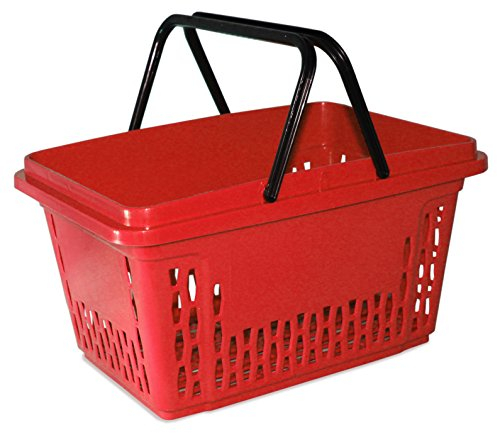 GERSO Einkaufskörbe aus Kunststoff mit 2 Bügeln 40 Liter Polypropylen bunte Farbauswahl (10, rot)