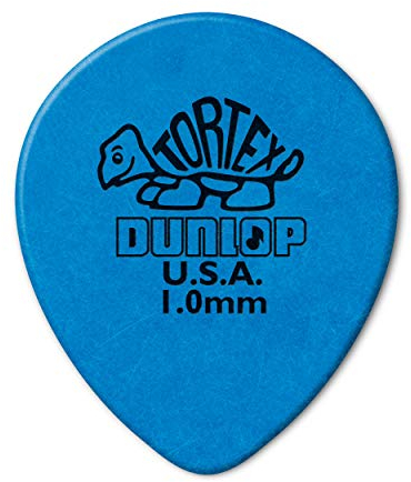 JIM DUNLOP Plektrum Tortex Teardrop, 72 Stück, Blau, 1mm