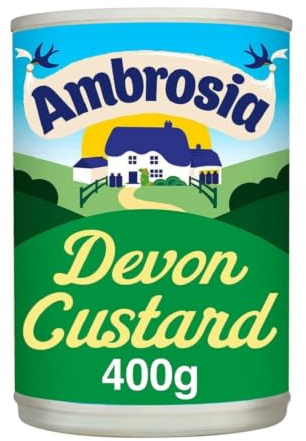 Ambrosia Devon Custard Cans, Creamy Dessert, 400 g (12-Pack) | Ready-to-Eat, Smooth & Thick Custard, Perfect Hot or Cold, Vegetarian Friendly