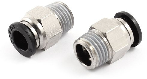 sourcingmap 8 mm pneumatique Raccord rapide 1/4 (filetage de fixation PT Lot de 2