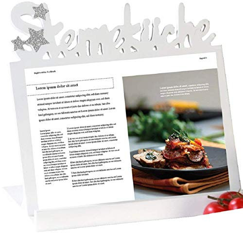 Kochbuch-Halter Sterneküche aus Holz · weiß