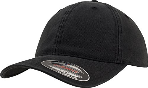 Flexfit Unisex 6997-Flexfit Garment Washed Cotton Dad Hat Kappen, Black, L/XL