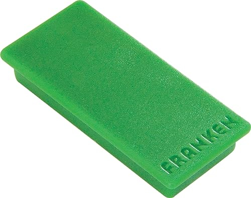 FRANKEN Magnete Rechteckig, 10 Stück, Hochwertige Haftmagnete für Büro, Haushalt, Werkstatt, ideal für Whiteboards, Kühlschrank, Plantafeln oder Schaukästen, 23 x 50 mm, Grün, HM2350 02