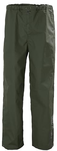Helly Hansen Workwear Men's Mandal Waterproof Trousers, Light Green, 2XL | 410 g/m2 Build, Adjustable Waistband, Push-Button Fit, Fishing & Outdoor Work, Waterproof Overpants, Work Rain Gear