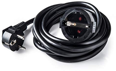 FAMATEL – Cable alargador negro | 3 metros | Corriente para Exteriores | Protección Infantil | Con una alta flexibilidad y resistencia | Negro