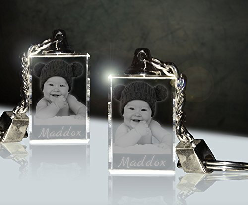 3Dglas 2 Pièces Porte-clefs en Verre avec Photogravure | Ta Chérie/Ton Chéri Toujours Tout près pour Vous Deux | Pack de Deux