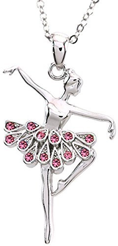 OUTLETISSIMO® COLLANA CIONDOLO BALLERINA TUTU ZIRCONI ROSA DANZA BALLETTO MODERNA CLASSICA ET55