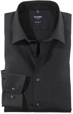 OLYMP Luxor modern fit Hemd extra Langer Arm Popeline schwarz Größe 41