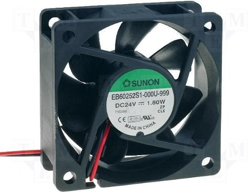Sunon Lüfter 60x60x25mm EF60252S1-A99 DC 24V 4500 U/min 29dBA Gleitlager 2 Litzen