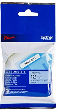 Brother MK531 BZ Schriftbandkassetten blau gelb 8mx12mm nicht laminiert für P-touch 60 65 75 80 85 110