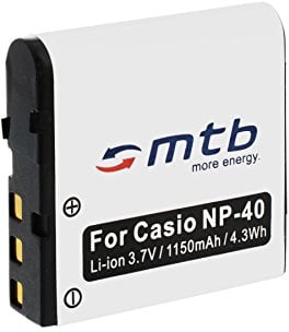 Ersatz-Akku NP-40 kompatibel mit Casio Exilim EX-Z200, Z300, Z400, Z450, Z500, Z600... (Siehe Liste)