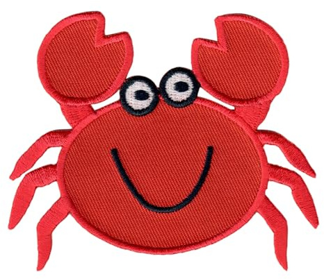 PatchMommy Crab Iron-On Patch for Kids, 2.9 x 3.5 | Embroidered Badge & Applique Motif for Baby & Kids' Clothing, Backpacks & Blankets – Iron-On or Sew-On – Washable