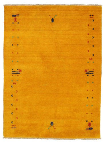 RugVista, Gabbeh Loom Frame, Teppich, Mittelflor, 140 x 200 cm, Rechteckiger, Gabbeh, Wolle, Flur, Schlafzimmer, Küche, Wohnzimmer, Gelb, Orange