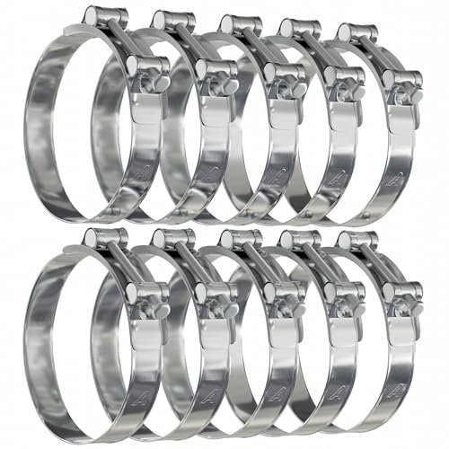 10 Pack - 23mm > 25mm T Bolt Hose Clamps Zinc Turbo Pipe Clips