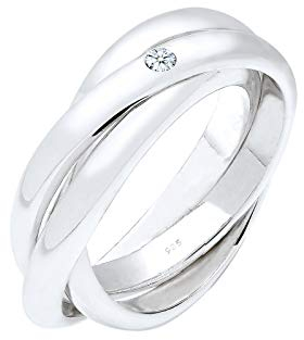 Elli DIAMONDS Ring Damen Verlobungsring Diamant 0.03 ct. in 925 Sterling Silber