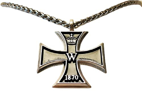 The Iron Cross Statement Necklace in Antique Silver)