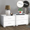 MIADOMODO® Nachttisch - 2er Set, 40x40x35cm, MDF, 2 Schubladen, Farbwahl - Boxspringbett Nachtschrank, Kommode Ablagetisch, Nachtkonsole, Nachtkommode für Schlafzimmer, Wohnzimmer (Weiß)