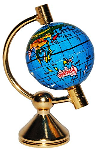alles-meine.de GmbH 1 Stück Globus/Weltkugel - drehbar - Miniatur/Maßstab 1:12 - Zubehör - Puppenstube/Puppenhaus - Reisen Länder Welt/Erde - Diorama - Wohnzimmer - Län..