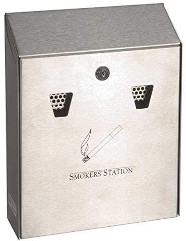 Rubbermaid Commercial Products Smokers’ Station Wandaschenbecher | Robust und Verschließbar | 32 cm, Schwarz
