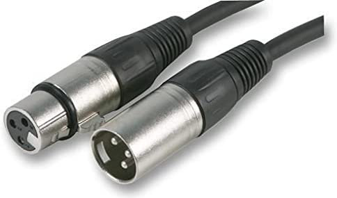 Pulse PLS00244 3 Pin XLR Male to XLR Female Microphone Lead, 6m, Nickel