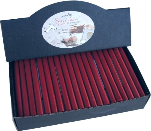 gravurART Siegelwachs für Pistole - Bordeaux Rot - Wachssiegel für Siegelstempel zur Hochzeit, 72 Sticks - 7mm