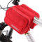 Outdoor peak Unisex Polyester Wasserabweisende Fahrradtasche & Handyhalterung BTR-Gepäckträgertasche Rahmentasche Kopf Schlauchbeutel Handytasche Radfahren(Rot)