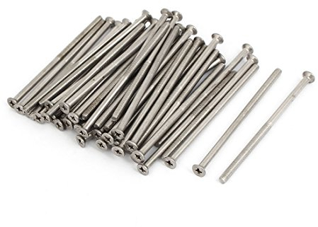 sourcing map 50 Stück M4x80mm Edelstahl Senkschraube Flachkopf Kreuzschlitz Kreuzschraube