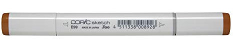 COPIC Sketch Marker Typ E - 99, Baked Clay, professioneller Pinselmarker, mit einer Super-Brush-Spitze und einer Medium-Broad-Spitze
