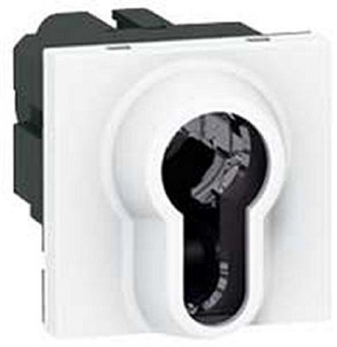 Legrand 077075 Poussoir à Clé Mosaic 2 Modules, 3 Positions par Inverseur, Position Arrêt, 6A, 250V, Blanc