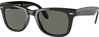 Ray-Ban RB4105 601/58 Gloss Black Folding Wayfarer Sunglasses Polarised Lens Category 3 Size 54mm