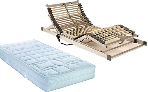 Plus-Set: Komfort-PUR-Plus XL Hotelmatratze 5-Zonen TTFK in 140 x 200 cm Plus elektrisch verstellbarem XL-Komfort-Motorlattenrost Techno-Flex in 140 x 200 cm | sofort lieferbar