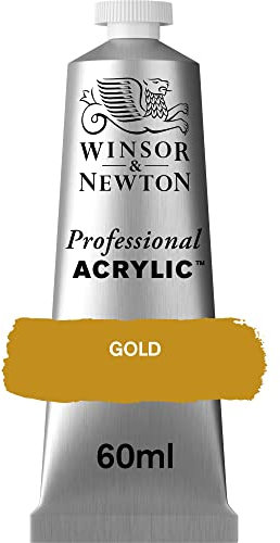 Winsor & Newton 2320283 Professional Acrylfarbe in Künstlerqualität, hohe Farbbrillanz & Deckkraft, Archivqualität, 60ml Tube - Gold