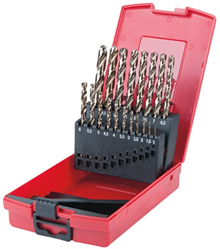 KS Tools 330.3620 HSS-G Co 5 Spiralbohrer-Satz, Kunststoffkassette 19-tlg. 1-10mm