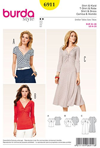 Burda B6911 Shirt and Dress Sewing Pattern (19 x 13 cm) [English Language Not Guaranteed]
