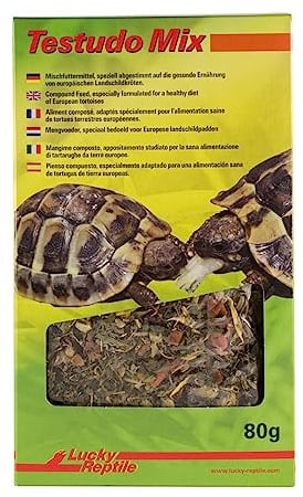 Lucky Reptile Testudo Mix 80g - Nourriture pour Tortues terrestres avec Fleurs séchées & Herbes - Riche en Fibres & minéraux - Nourriture pour Tortues terrestres européennes